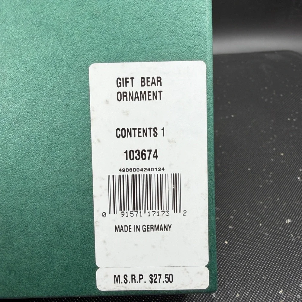 Marquis Waterford Crystal Gift Bear Ornament Christmas Endearments 5thSeries Box